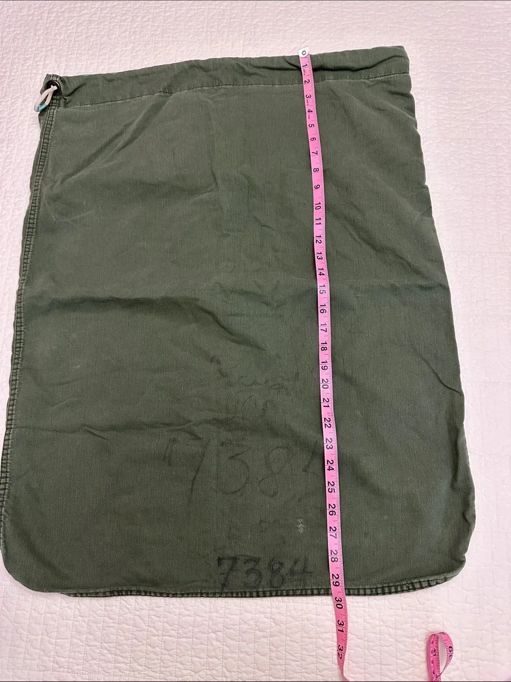 USGI Laundry Bag Olive Green Drawstring Cotton Gear Bag Natural Fiber